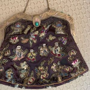 Chines Handbag Silk Embroidery Mixed Metal